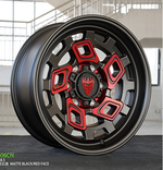 Диск колёсный 9606CN  R17 8,5 ET0 Черный мат с красным центром Beast