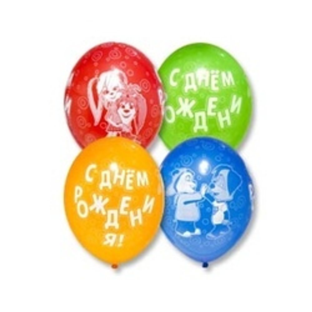 Шар (14"/36 см) Шелкография пастель, ДР Барбоскины 25 шт.