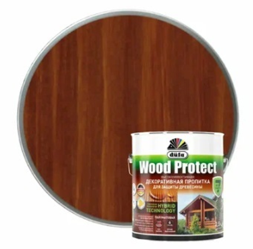 Антисептик Dufa Wood Protect махагон 2,5 л