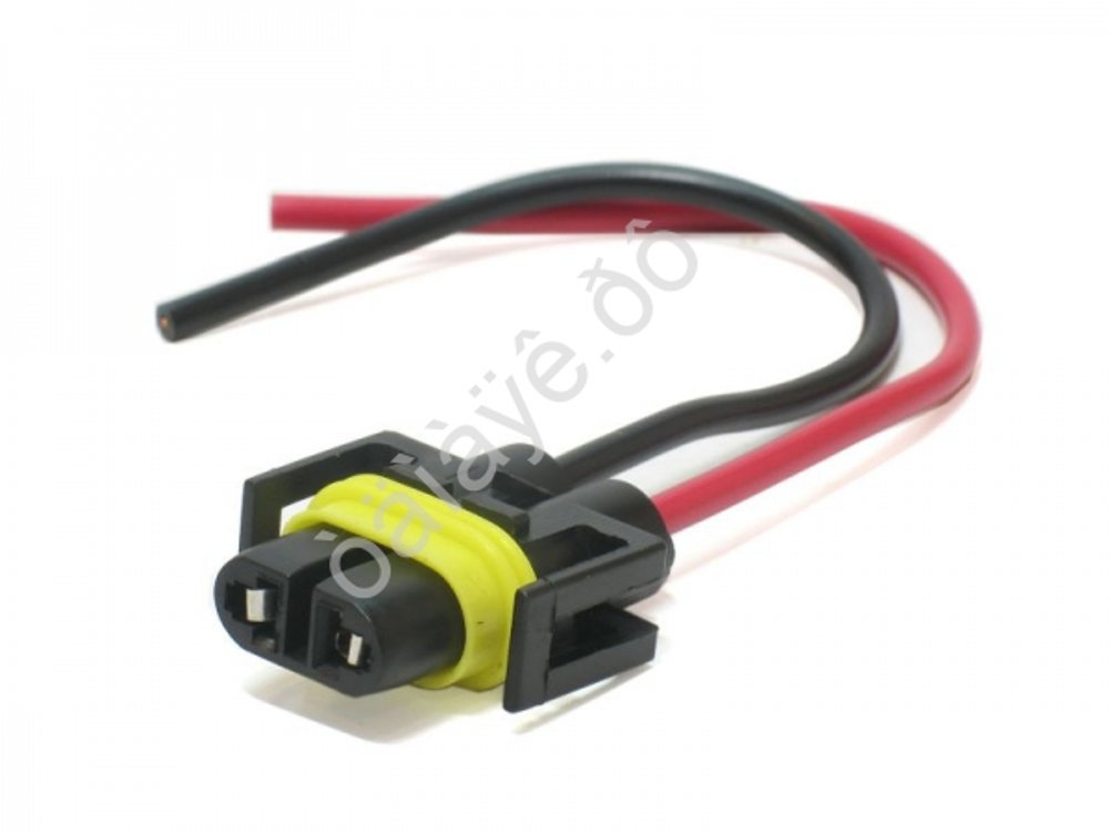 Разъем  лампы Н8, Н11, Н27/2 PLASTIC с проводами S=2.5mm, L=130mm 26604/SQ539