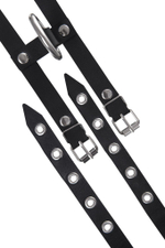 Черные однослойные кожаные оковы из двух ремешков (Цвет: черный)