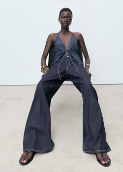 Джинсы Wideleg с заниженной талией