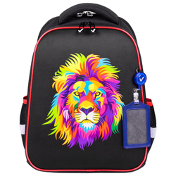 Ранец BRAUBERG FIT, 2 отделения, "Colorful lion", 38х27х14 см, 270618