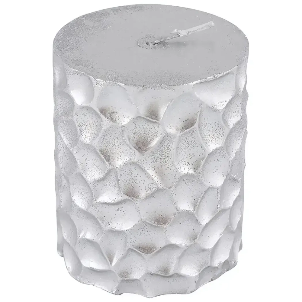 Свеча Deco Christmas "Iceberg" 80*65 мм серебряная