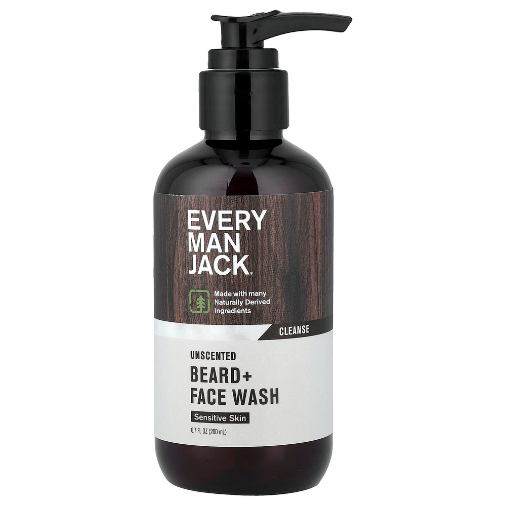 Every Man Jack, гель для душа для бороды и лица, для чувствительной кожи, без запаха, 200 мл (6,7 жидк. унции)