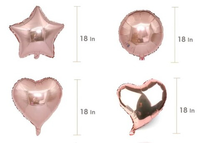 Надуть гелием фольгу Сердце, Звезда, Круг размером 18"/45 см