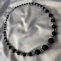 Чокер "Черный бархат" с черным агатом