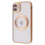 Чехол-накладка Fashion Case Magsafe для Apple iPhone 11 пластиковый (золотая рамка)