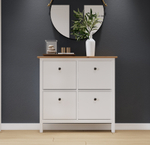 Обувница 4 ящика КЫМОР (HEMNES), 106х101х22 см, белый/светло-коричневый