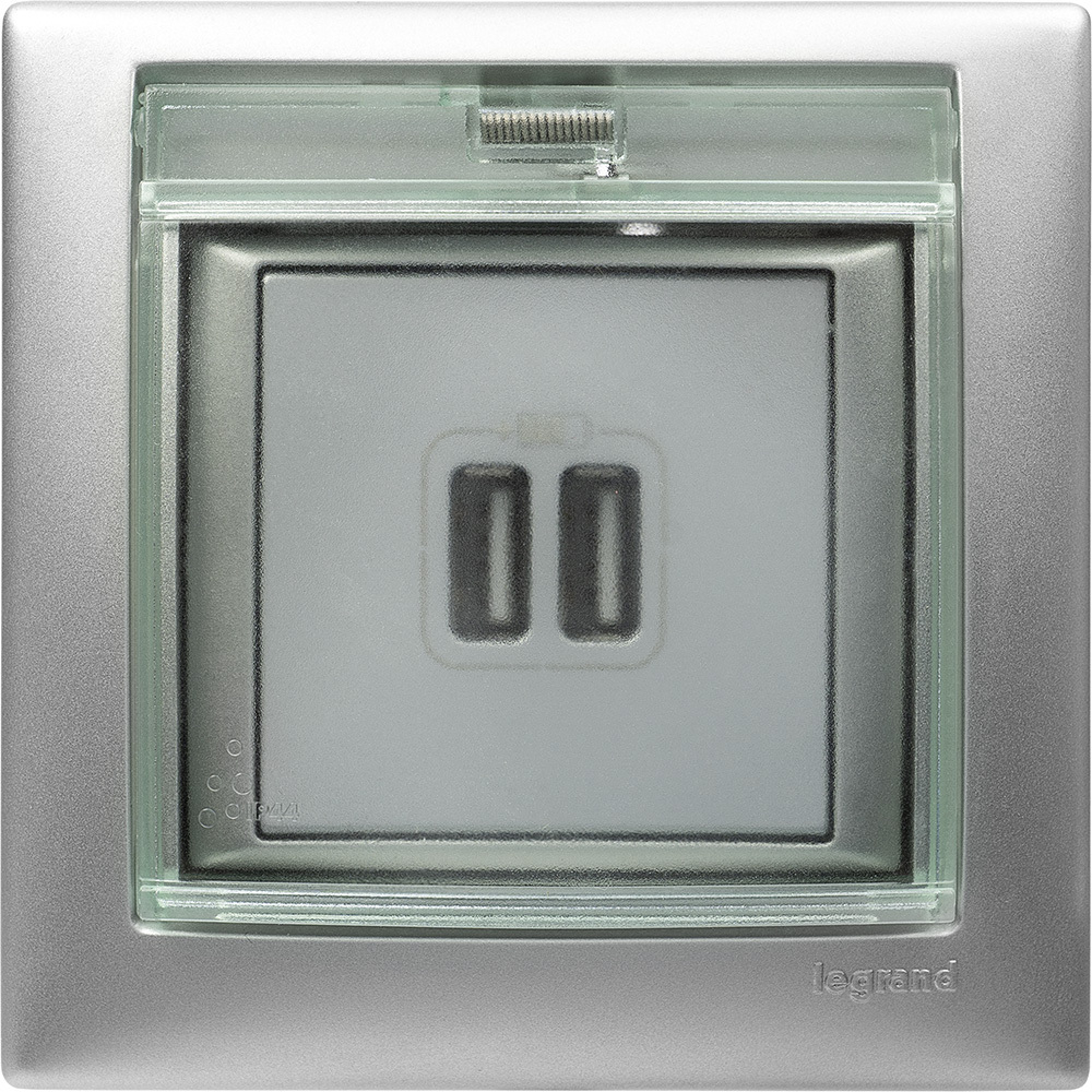 Рамка IP44 влагозащищённая c крышкой алюминий Valena Classic LEGRAND