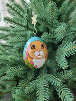 Фарфоровое пасхальное  яйцо "Весенний кролик"