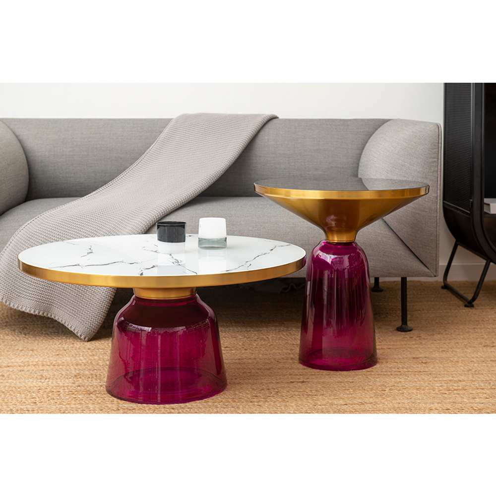 Столик кофейный Berg Odd 50см черный/фиолетовый