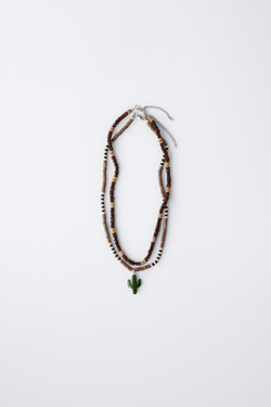 ZARA ПОДВЕСКА ИЗ ДЕРЕВЯННЫХ БУСИН, КОРИЧНЕВЫЙ