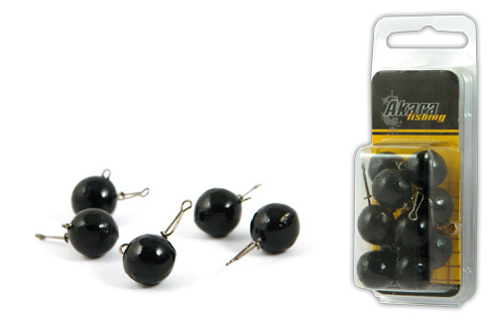 Груз Akara Чебурашка round black 12 гр. с застежкой