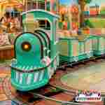 Рельсовый аттракцион для детей «Бирюзовый мечтатель», 4 кабинки 7 мест