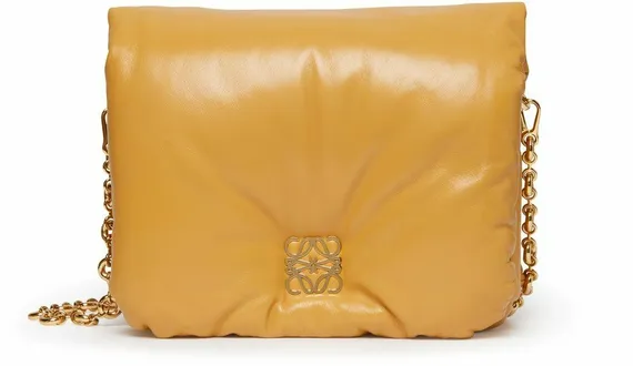 Кожаная сумка Loewe Gate желтый