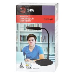 Настольный светильник ЭРА NLED-480-6W-BK светодиодный черный