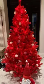 Искусственная красная елка «Огненная» (пвх) 150 см / 1.5 м