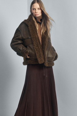 ZARA СВИТЕР ИЗ 95% ШЕРСТИ С ВЫСОКИМ ВОРОТНИКОМ, СВЕТЛО-КОРИЧНЕВЫЙ