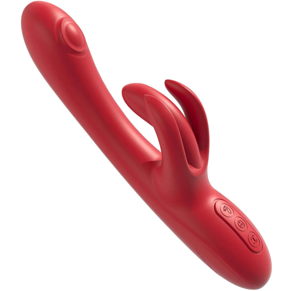 Инновационный вибратор кролик Trio Bliss красный 25 см