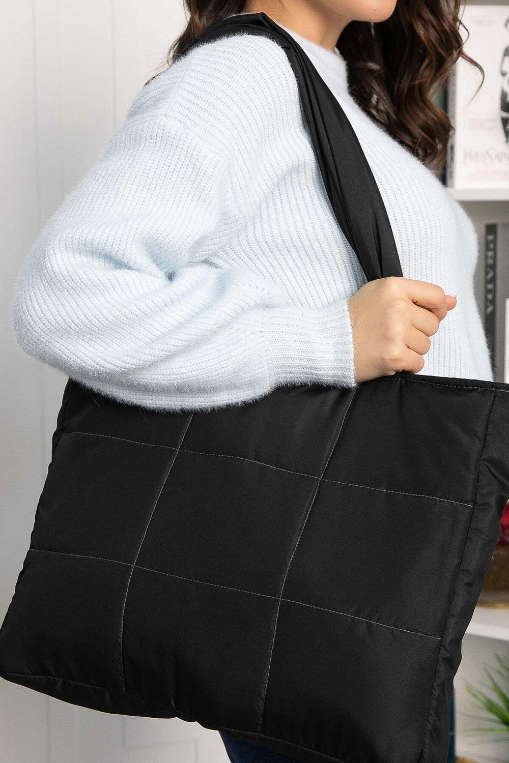 Сумка-шопер стеганая (черная) СШ07-46 LT Collection