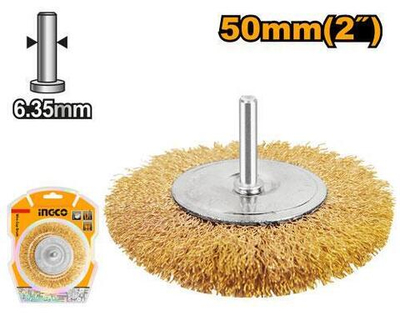 Щетка-крацевка дисковая на шпильке 50х0,35х6,35мм INGCO WB40501