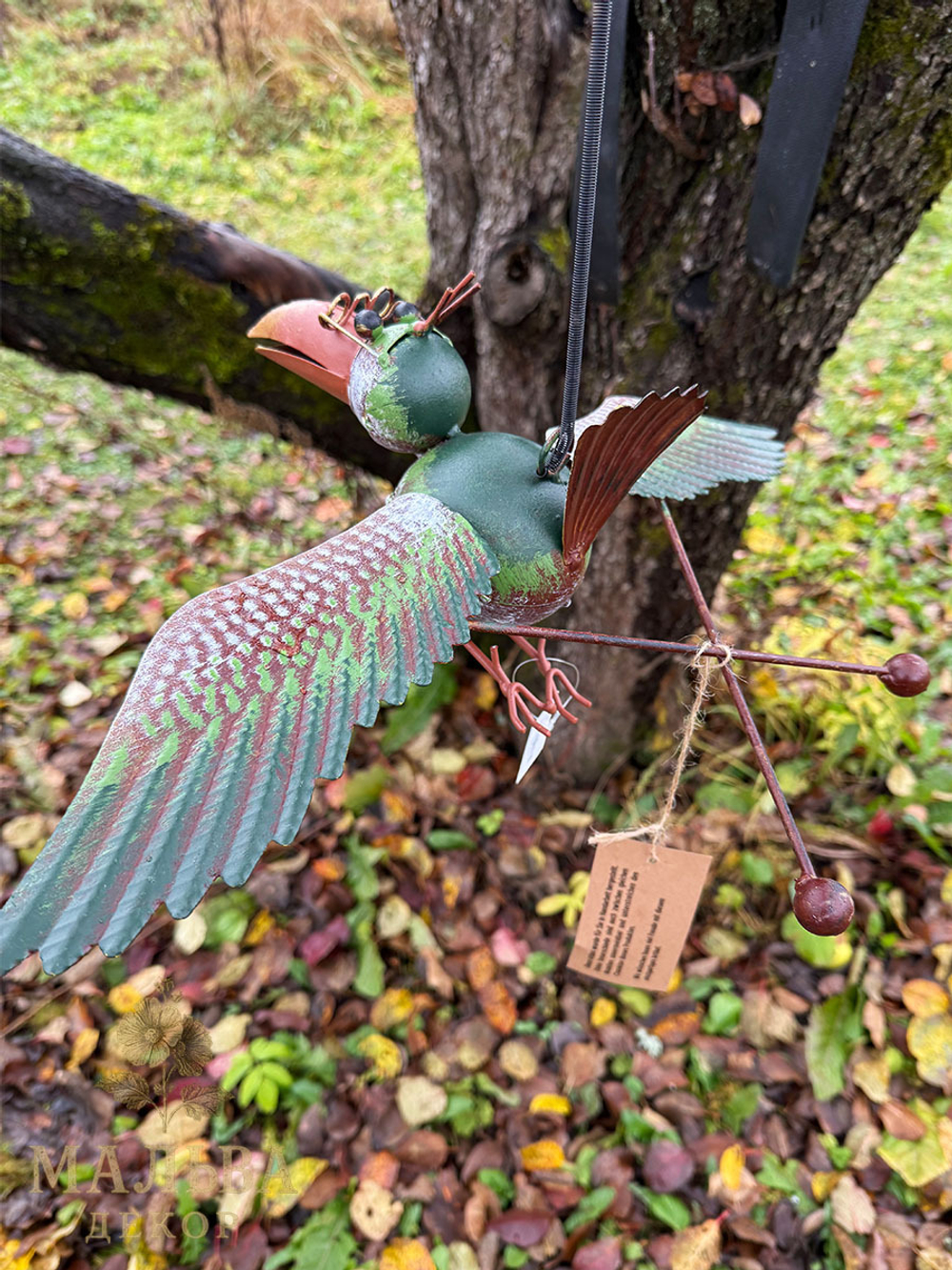 Декор подвесной "Летящая ворона" 47x29x44 см