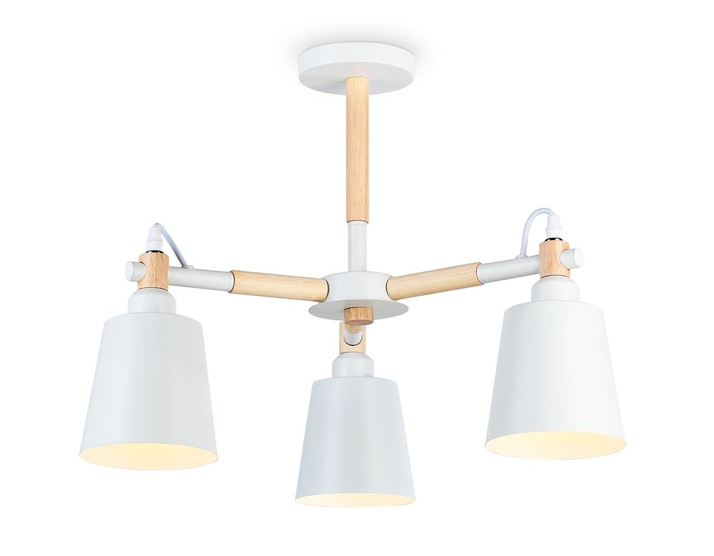 Подвесная люстра TR82204/3 WH/LWD белый/светлое дерево E27/3 max 40W D560*430