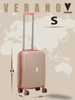 Чемодан мини "Verano" из полипропилена, съёмные колёса