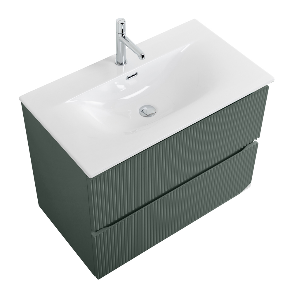 Тумба с раковиной подвесная BelBagno UNO-800-2C-SO-VO Еловый матовый, раковина белая BB-8099-80