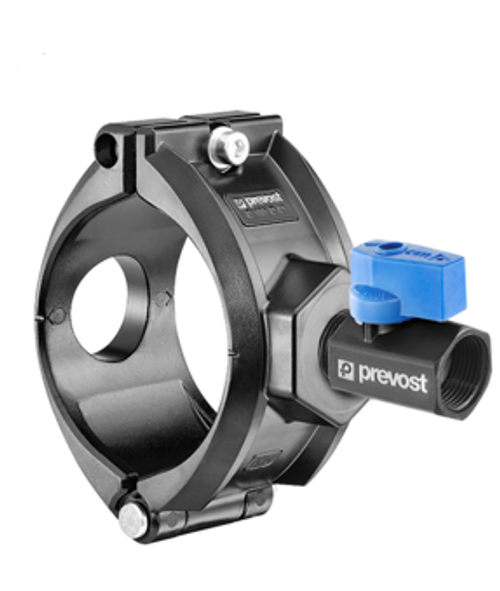 Фланец врезной Ø 25 мм с краном 1/2" BSPP (F)