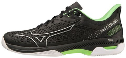 Мужские кроссовки теннисные Mizuno Wave Exceed Tour 5 CC - black/silver/techgree