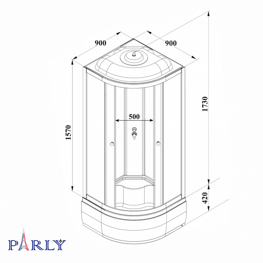 Душевая кабина PARLY BETT B921 (90х90х215)