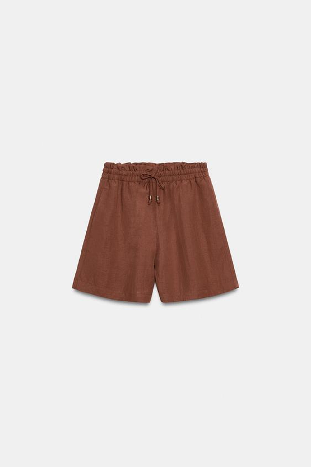 ZARA ШОРТЫ С ЭЛАСТИЧНЫМ ПОЯСОМ, ТЕМНЫЙ ЧЕРЕПИЧНЫЙ