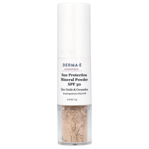 DERMA E, Essentials, минеральная пудра для защиты от солнца, SPF 30, 5 г (0,16 унции)