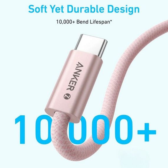 Кабель Anker Dirt-Resistant USB-C to USB-C Cable 240W 1.8 м (A8060H12) Black