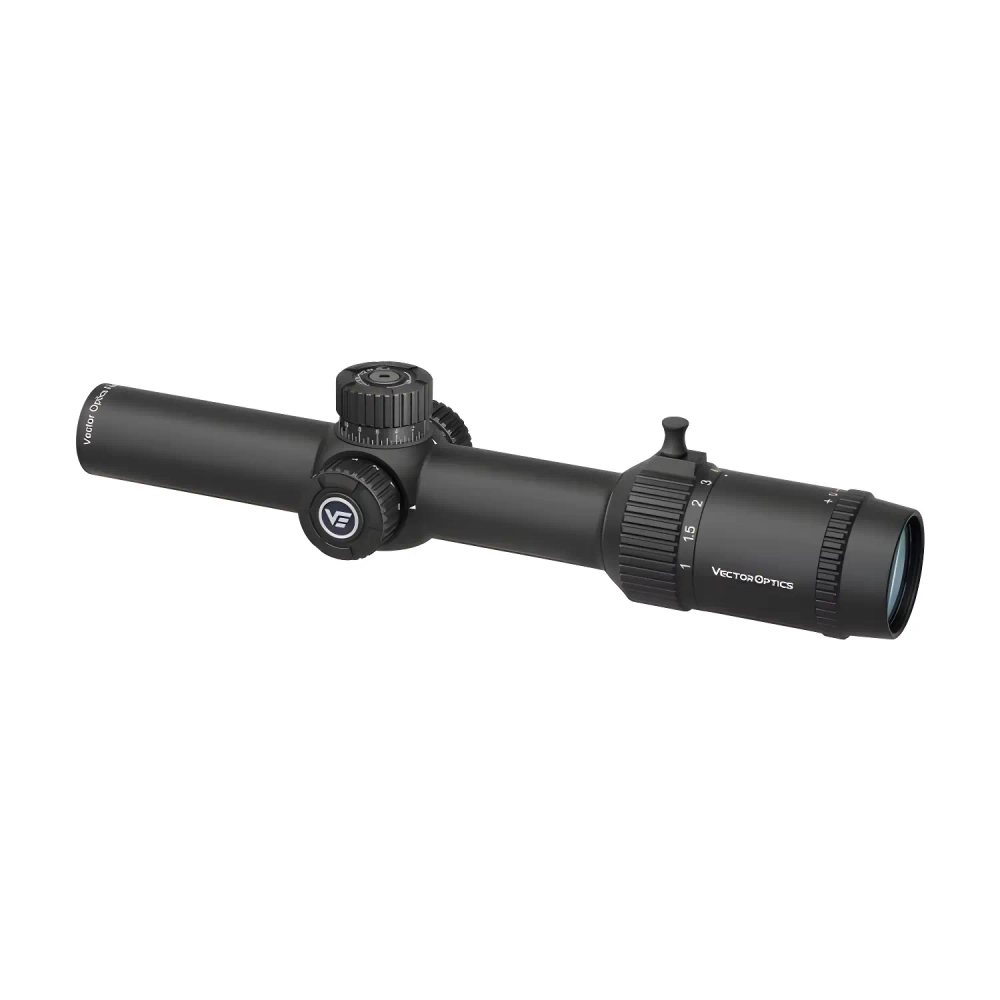 Оптический прицел Vector Optics Forester 1-8x24 SFP (SCOC-38) вид сбоку с крупным планом барабанчика