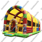 Надувной батут "Маша и медведь" с крышей 12*6*6 м