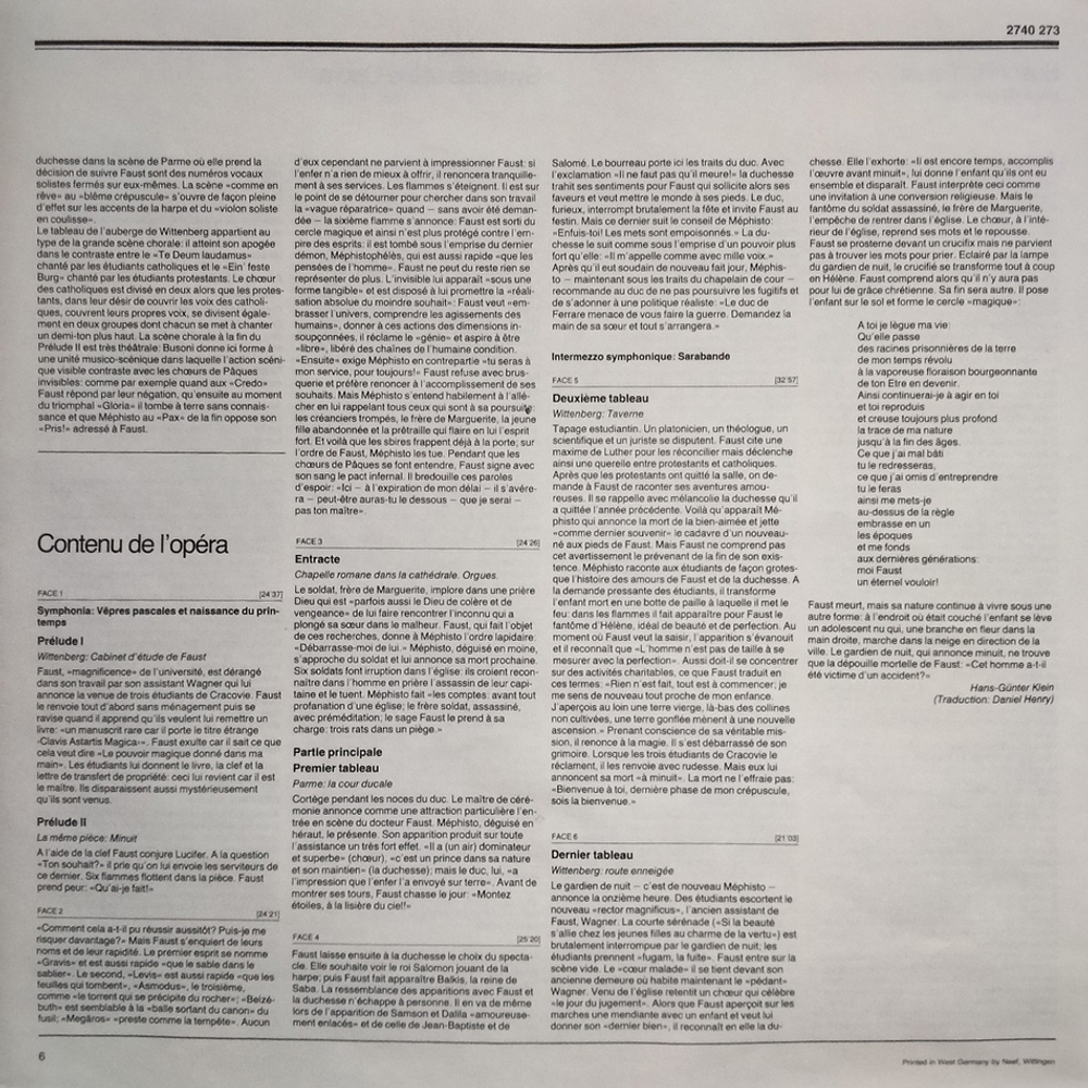 Ferruccio Busoni / Doctor Faust (3LP)