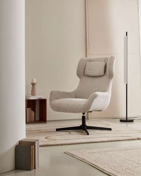 Крутящееся кресло Zalina, бежевый шенилл