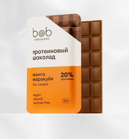 Шоколад протеиновый "Манго и маракуйя" без сахара