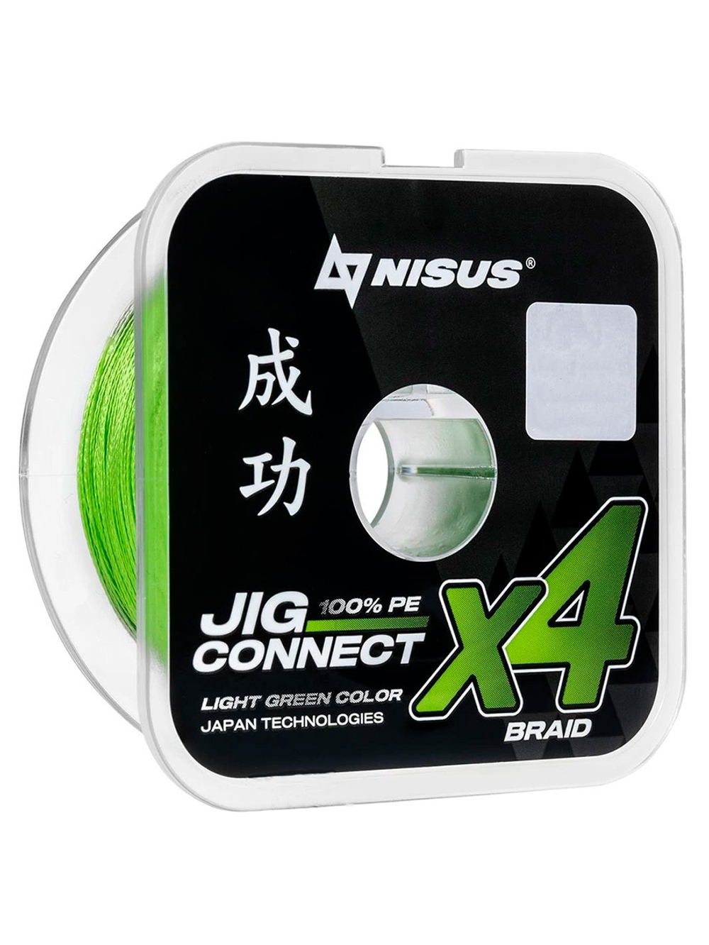 Шнур плетеный для рыбалки NISUS JIG CONNECT X4 PE Light Green 150m #0.4, 0.10mm 3.6кг/7.9LB (T-N-JC-X4-0.10-150-LG)