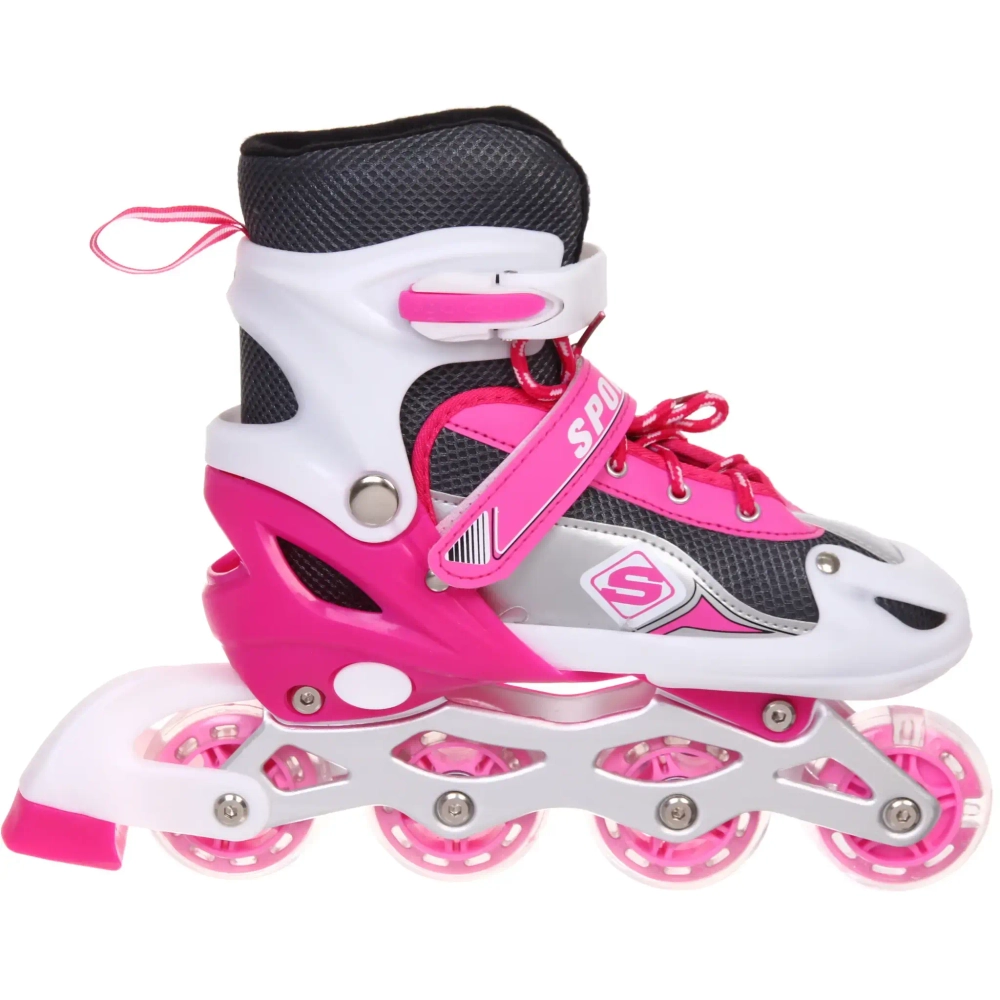 Коньки роликовые раздвижные Sport Star 136S, розовый, колеса ПВХ, размер M (35-38)