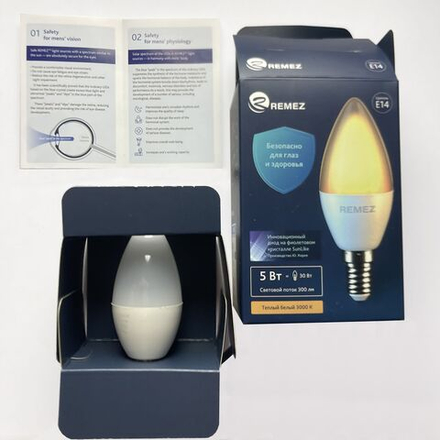 Remez лампа солнечного света 5W 3000К E14 CRI97 н по технологии SunLike