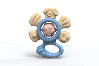 Погремушка "Цветочек" небесно-голубой Серия «Эстетика» блист. (Нордпласт)