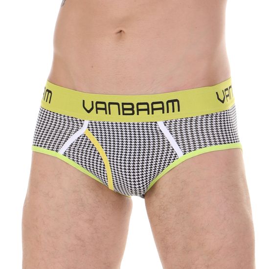 Трусы мужские брифы чёрно-белые с принтом Van Baam VB45175