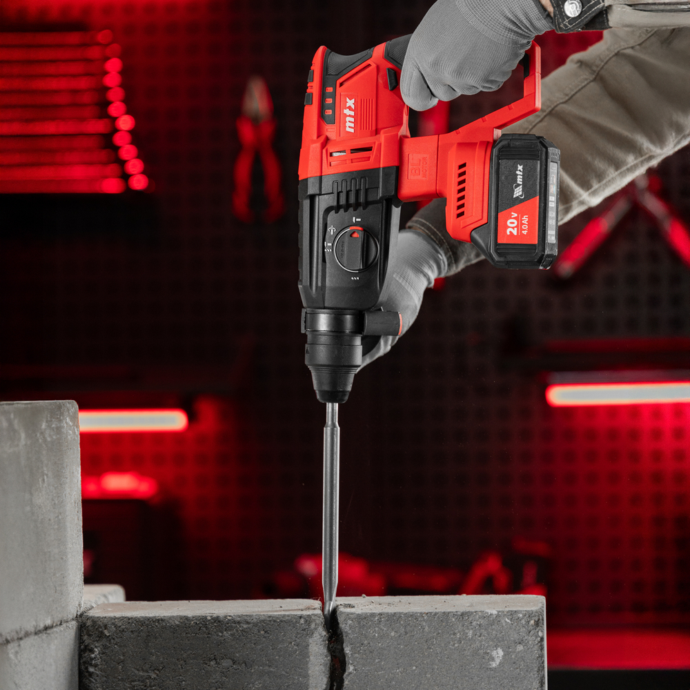 Перфоратор аккумуляторный бесщет. RHB-BL-20-26, 3 Дж, Li-Ion, 20 В// MTX