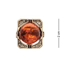 AM-2465 Кольцо «Лилии» (латунь, янтарь)