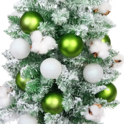 Елка декоративная «Нежность» 90 см, ПВХ с белым напылением (136 веток), Салатовый