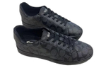 COACH canvas lace-up round toe fashion sneakers men's black